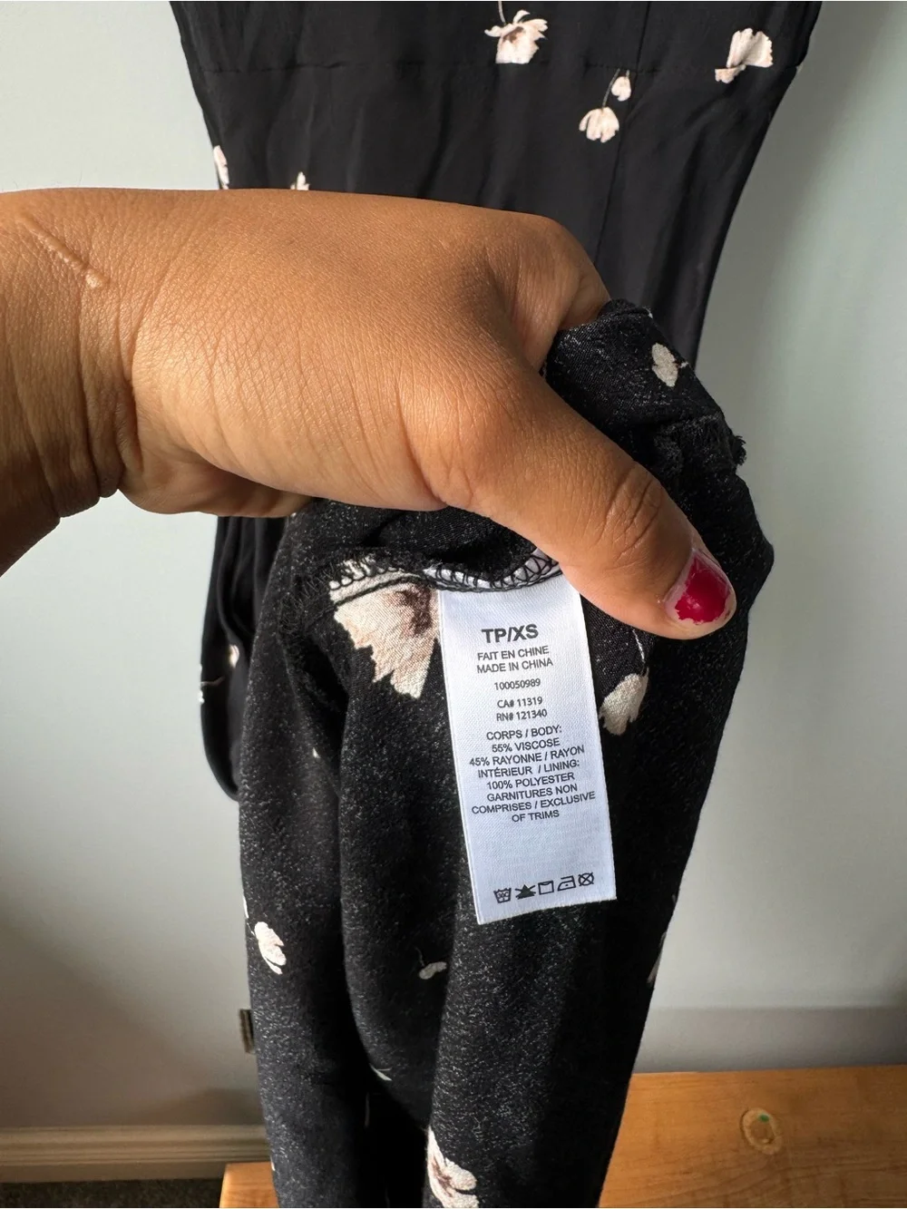 Dynamite Black Maxi Dress with Blush Floral Print - Picture 5 of 5